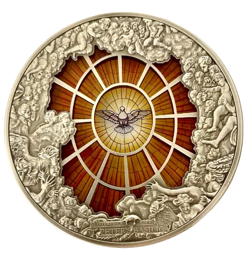 Монета "Собор Святого Петра",  2016 г., Серебро, 311 гр., проба 999, ОСТРОВА КУКА