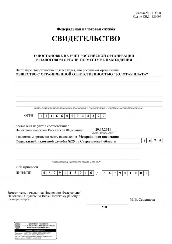 Свидетельство о гос.регистрации