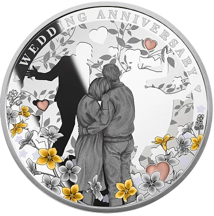 Монета "Годовщина свадьбы",  2023 г., Серебро, 17,5 гр., проба 999, НИУЭ