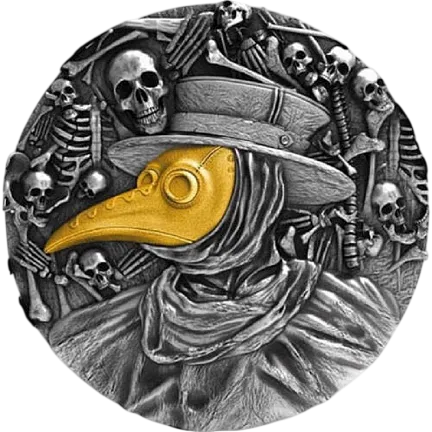 Монета "Венецианская маска",  2019 г., Серебро, 62,2 гр., проба 999, НИУЭ