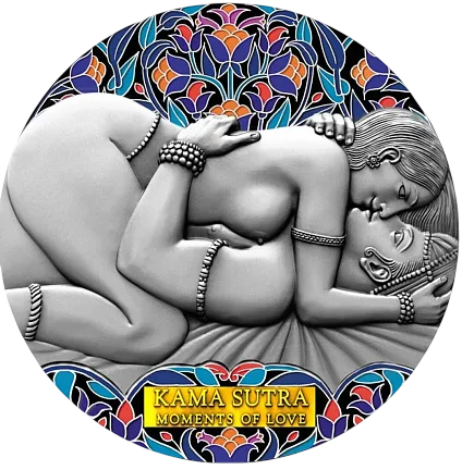 Монета "Камасутра III",  2021 г., Серебро, 93,3 гр., проба 999, КАМЕРУН