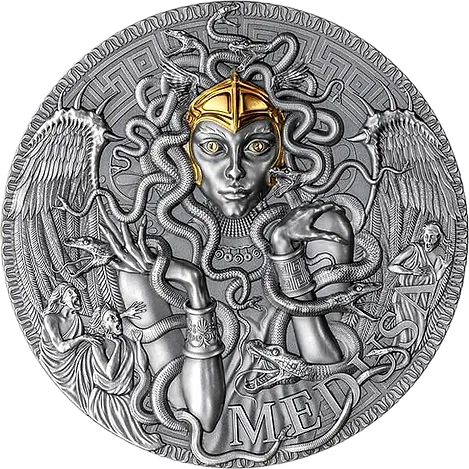 Монета "Медуза", 2023 г., Серебро, 62,2 гр., проба 999, КАМЕРУН