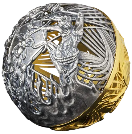 Монета "Рай и Ад", 2021 г., Серебро, 62,2 гр., проба 999, САМОА
