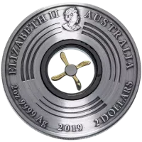 Монета "100-летие первого полета из Англии в Австралию", 2019 г., Серебро, 62,2 гр., проба 999.9, АВСТРАЛИ
