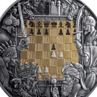 Монета "Королевский гамбит", 2025 г., Серебро, 93,3 гр., проба 999, НИУЭ