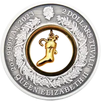 Монета "Ночь перед Рождеством", 2023 г., Серебро, 62,2 гр., проба 9999, ТУВАЛУ