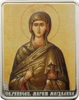 Монета "Святая Мария Магдалина",  2011 г., Серебро, 25 гр., проба 999, ОСТРОВА КУКА
